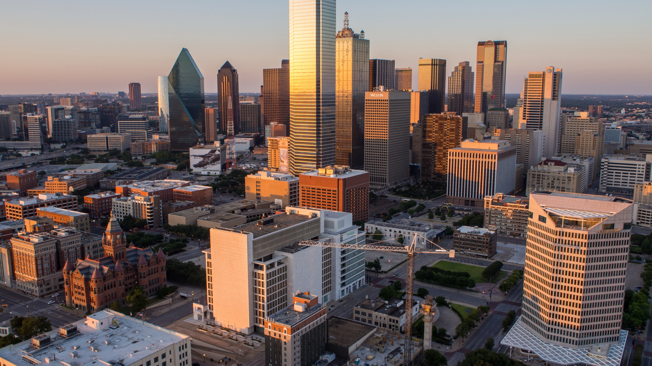 beautiful Dallas Skyline at sunset
